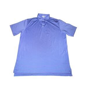 Peter Millar Summer Comfort Polo Shirt Men's Size XXL Blue Purple Striped S/S